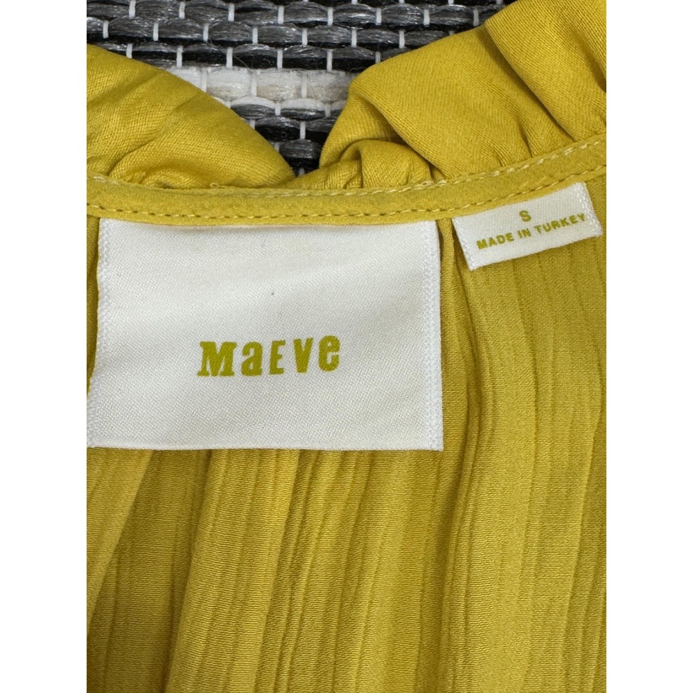 Maeve Anthropologie La Habana Dress Women's Small Yellow Ruffle Midi Sundress - Picture 11 of 16